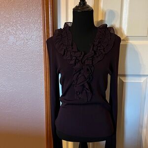 Oscar DeLaRenta Elegant Ruffled Long Sleeve Top